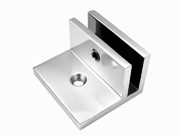 Glass Shelf Bracket - Square 50mm x 43mm x 24mm with Horizontal Leg - Polished Chrome